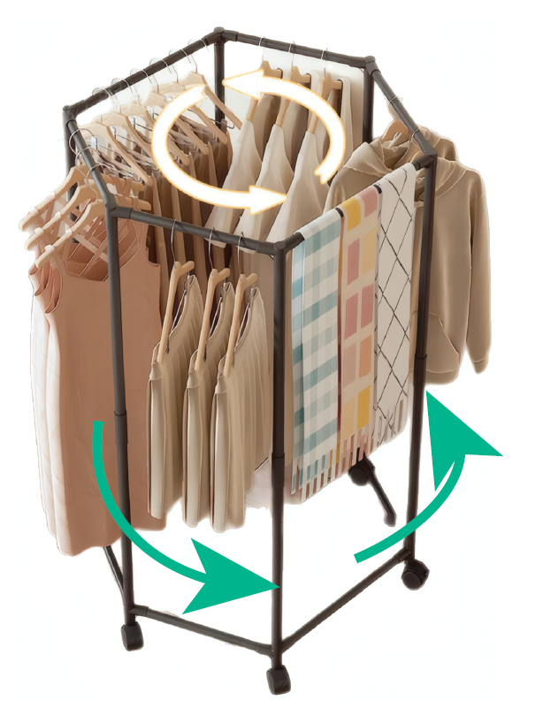 Perchero hexagonal giratorio