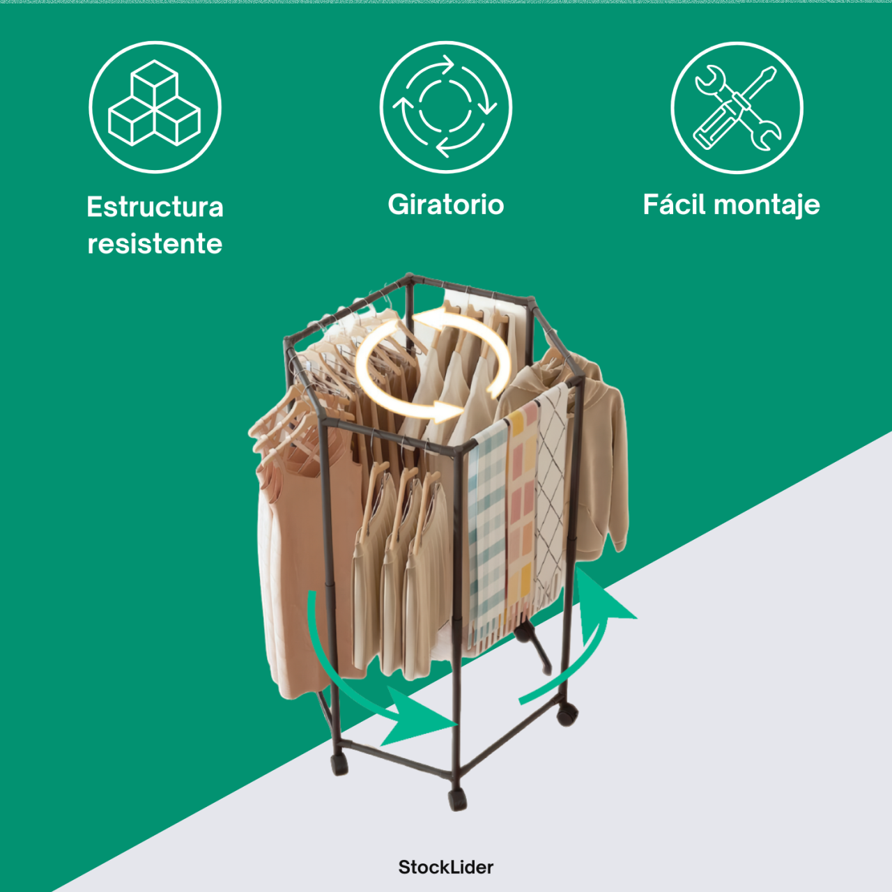 Perchero hexagonal giratorio